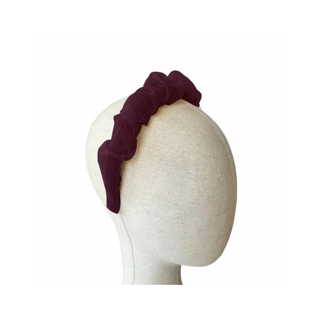 Diadema Fruncida Organza Natural