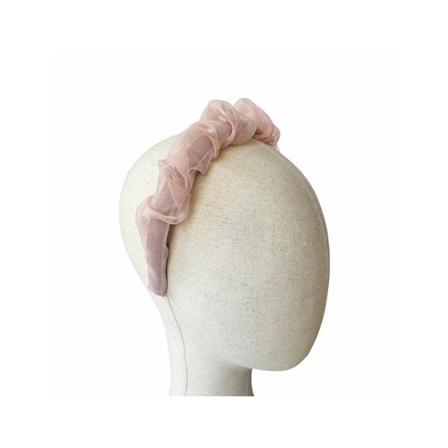 Diadema Fruncida Organza Natural