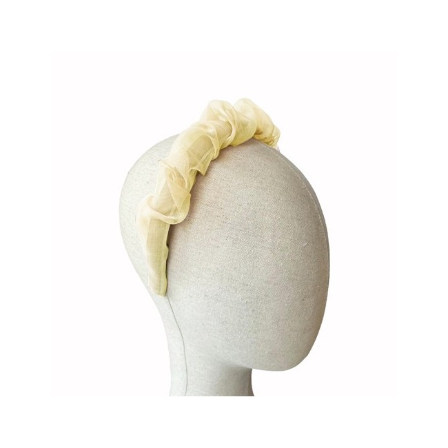 Diadema Fruncida Organza Natural