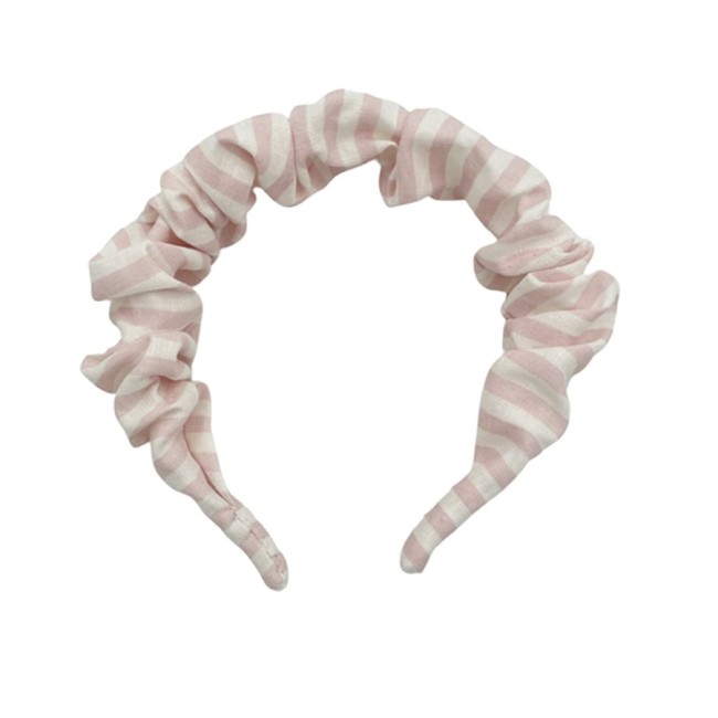 Diadema Fruncida Lino Rayitas