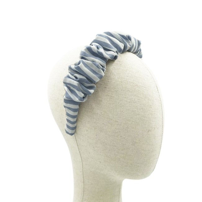 Diadema Fruncida Lino Rayitas