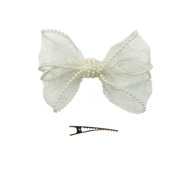 Pinza Lazo Mariposa Tul Perlitas