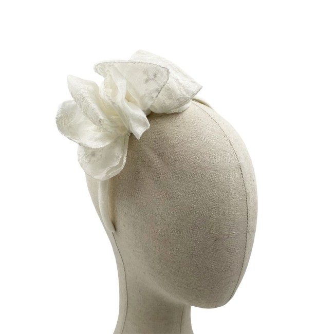 Diadema 2 Lazos Lino Bordado