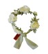 Corona Flores Blancasblanca con Lazada de Chiffon