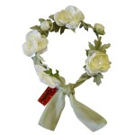 Corona Flores Blancas con Lazada de Chiffon